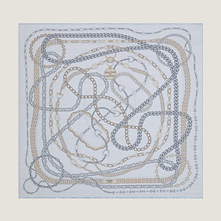 HERMES 2021 SS Reaction En Chaines Scarf 90 (H003687S 04, H003687S 09,  H003687S 14, H003687S 03, H003687S 17)