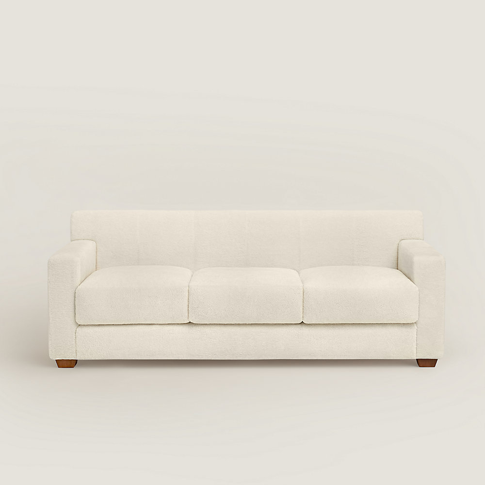 Reeditions J.-M. Frank par Hermès shearling 3-seater sofa