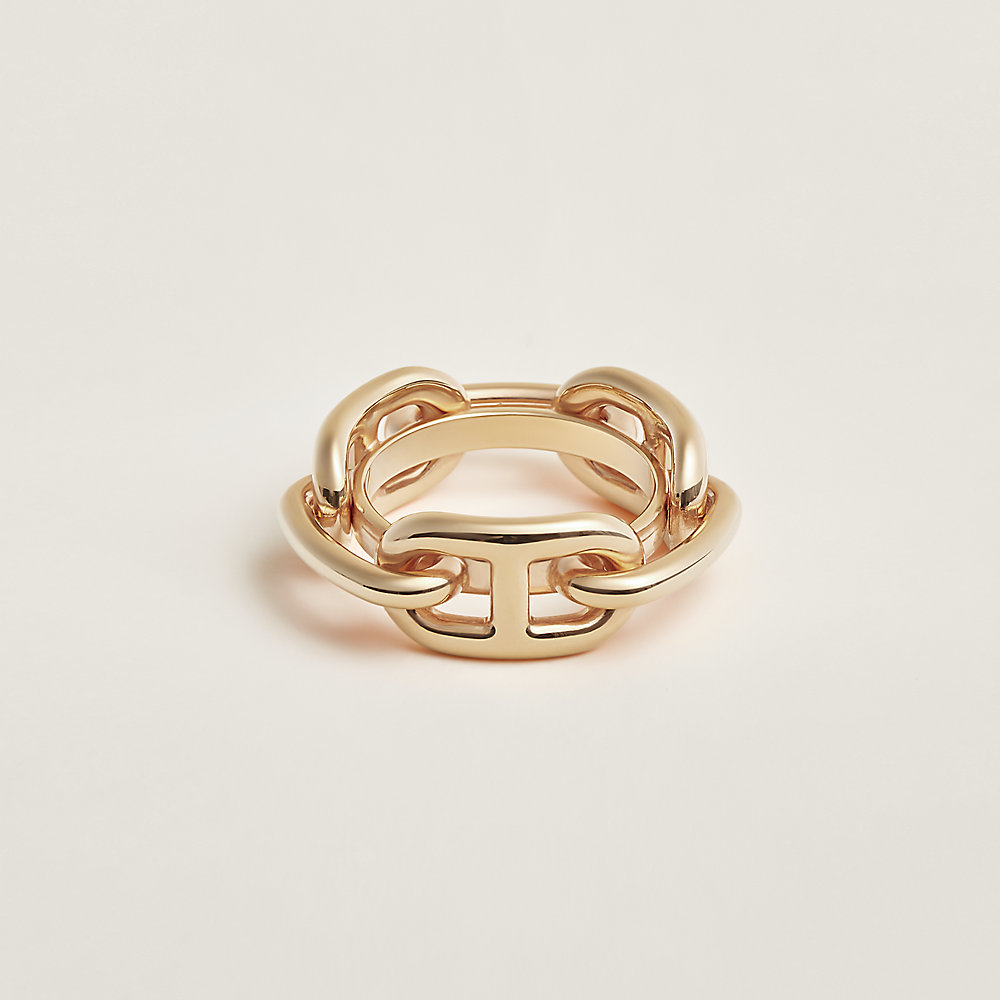 Hermes Trio Scarf Ring, Silver