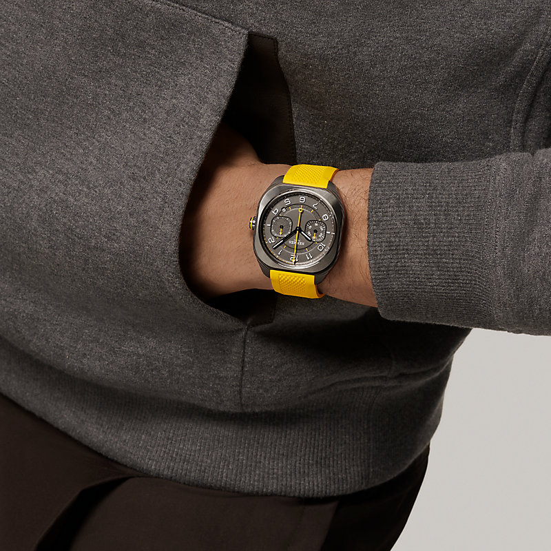 イエローマリン様HERMES エルメス モカシン ヴァルミー Relógio Hermès H08 Chronographe, 45 mm | Hermès Brasil