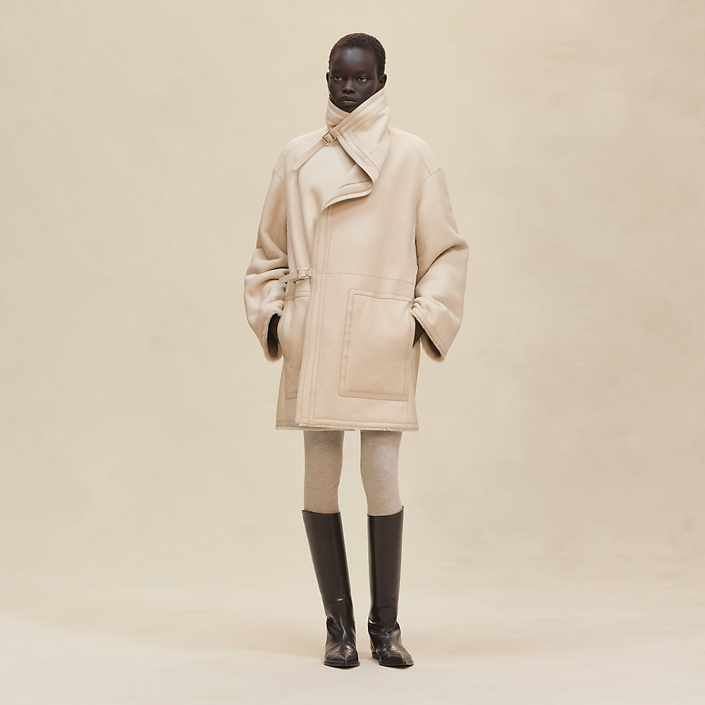 Reversible coat - Beige | Hermès Macau SAR