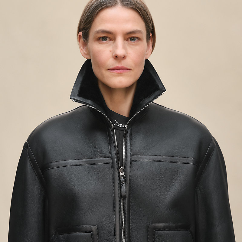 Reversible jacket - Black | Hermès USA