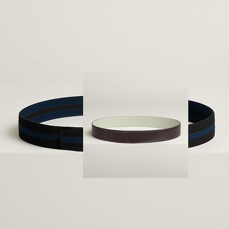 HERMES 黒レザー 38mm ベルト Reversible leather strap 38 mm & Team band 38 mm | Hermès USA