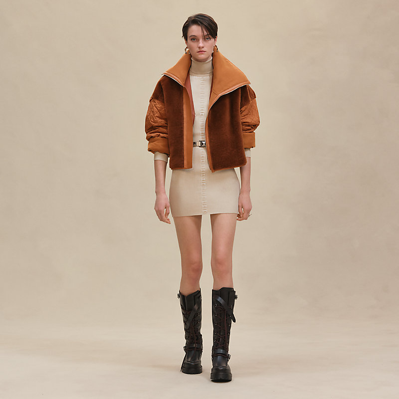 Reversible mixed sheepskin jacket | Hermès Macau SAR