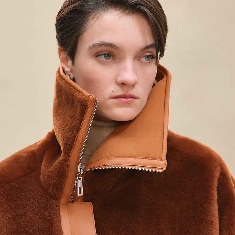 Reversible mixed sheepskin jacket | Hermès Macau SAR