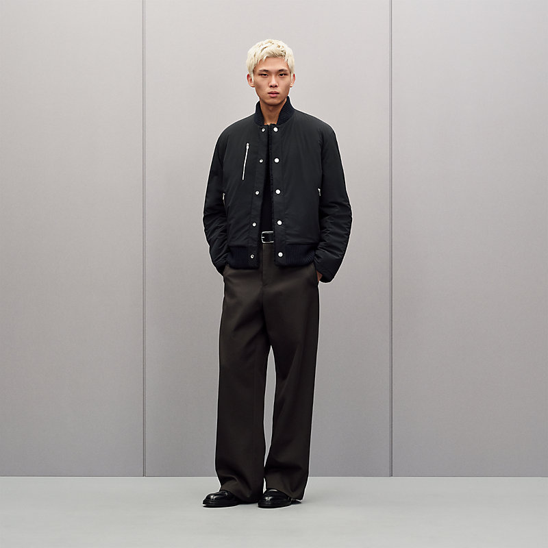 Reversible rib-trim jacket