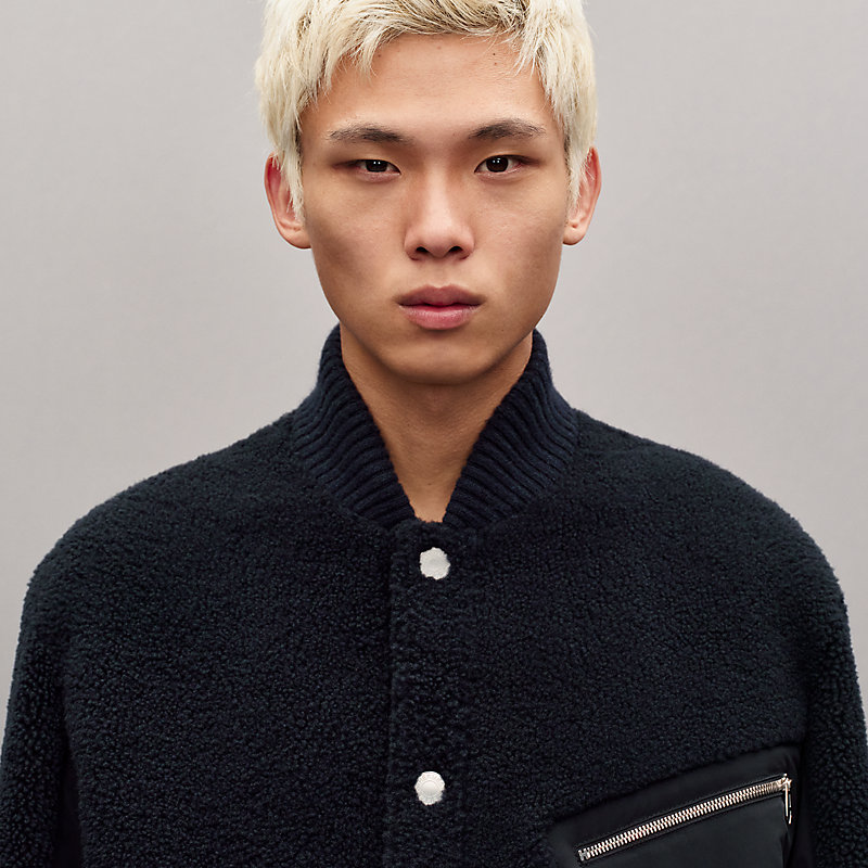 Reversible rib-trim jacket