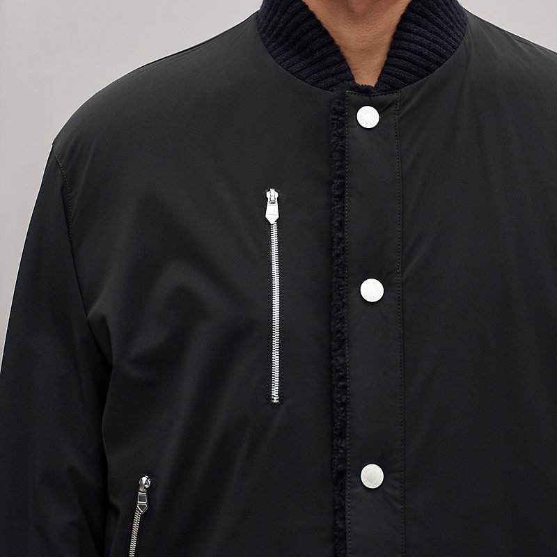 Reversible rib-trim jacket