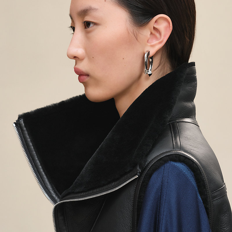 Reversible sleeveless jacket - Black | Hermès Canada
