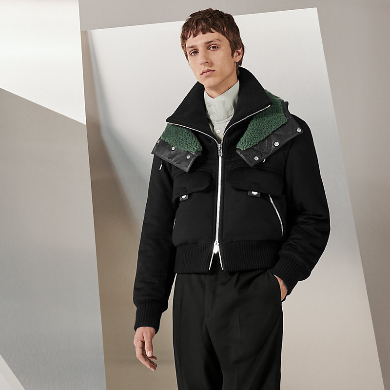 Rib-trim hooded jacket | Hermès USA