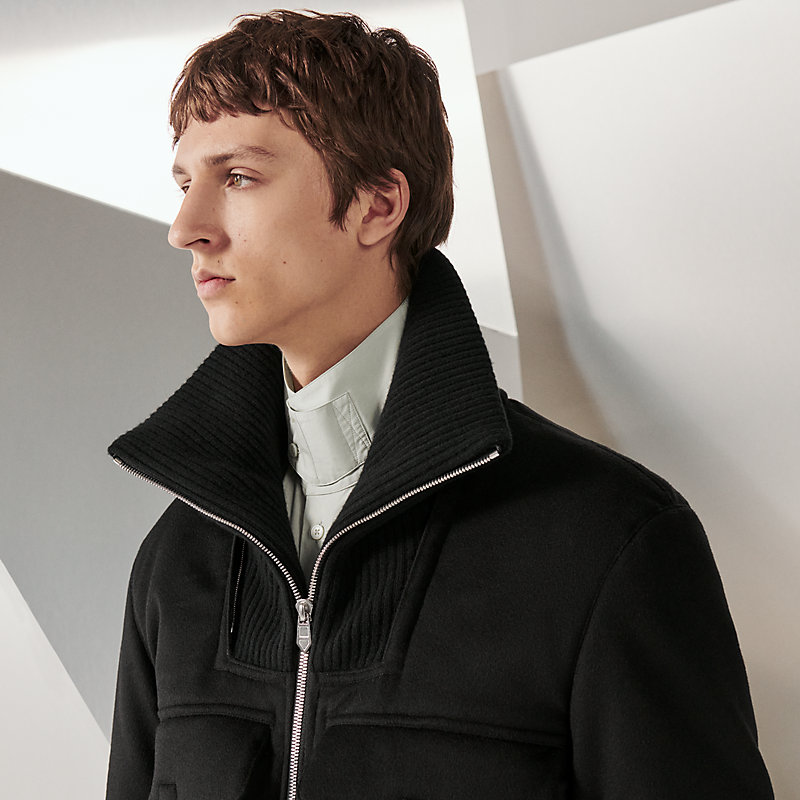 Rib-trim hooded jacket | Hermès USA