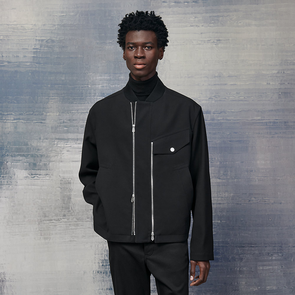 Rib-trim jacket | Hermès Singapore
