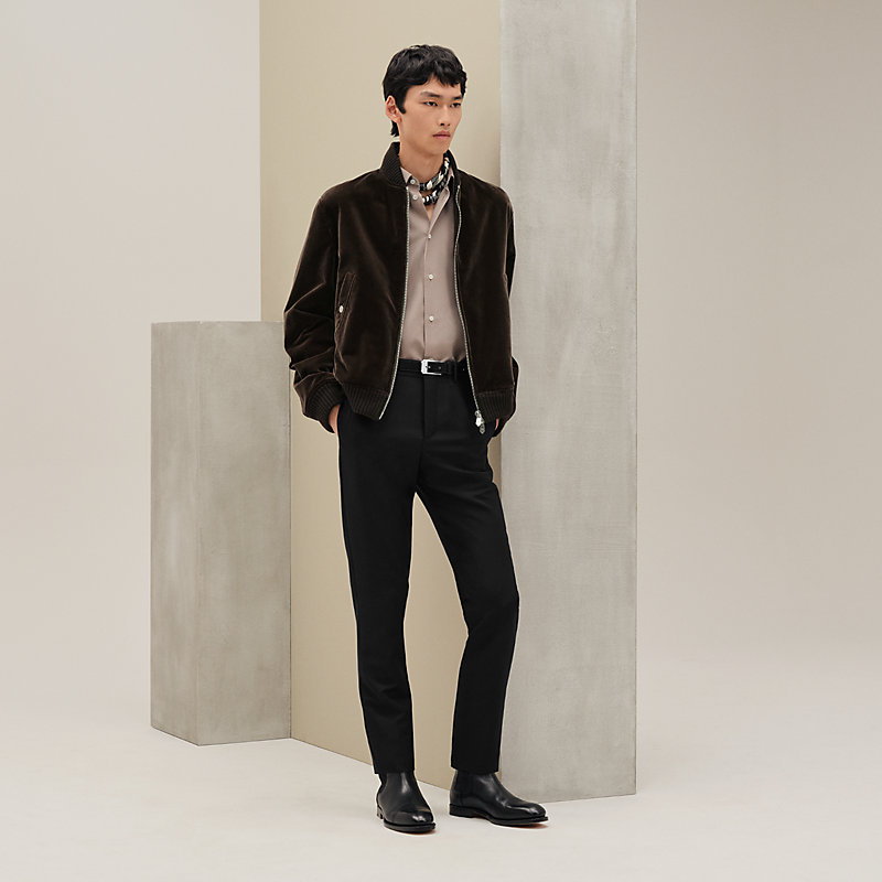 ★HERMES★テーラード ジャケット★ストライプ★麻★ウール★France製★ Rib-trim jacket - 60 | Hermès Macau SAR