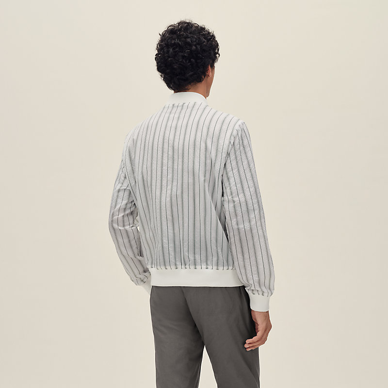 ジャケット・アウター hermes stripe 3B tailored jacket Rib-trim jacket | Hermès USA