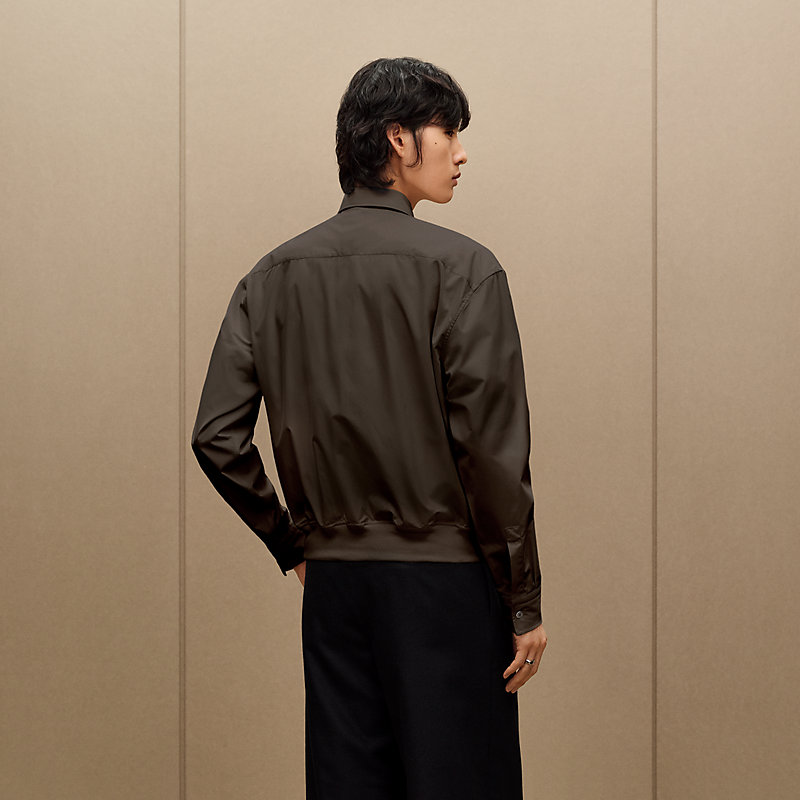 Rib trim jacket shirt, View: , view 3 of 6