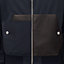 Rib-trim jacket with leather detail, View: Worn, worn, view 7 of 7