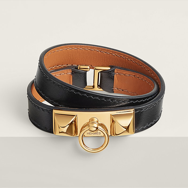 Rivale Double Tour bracelet - Black | Hermès Netherlands