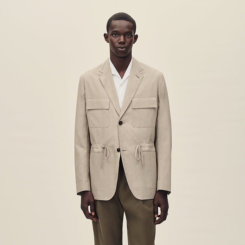 Rive Gauche drawstring jacket, long model