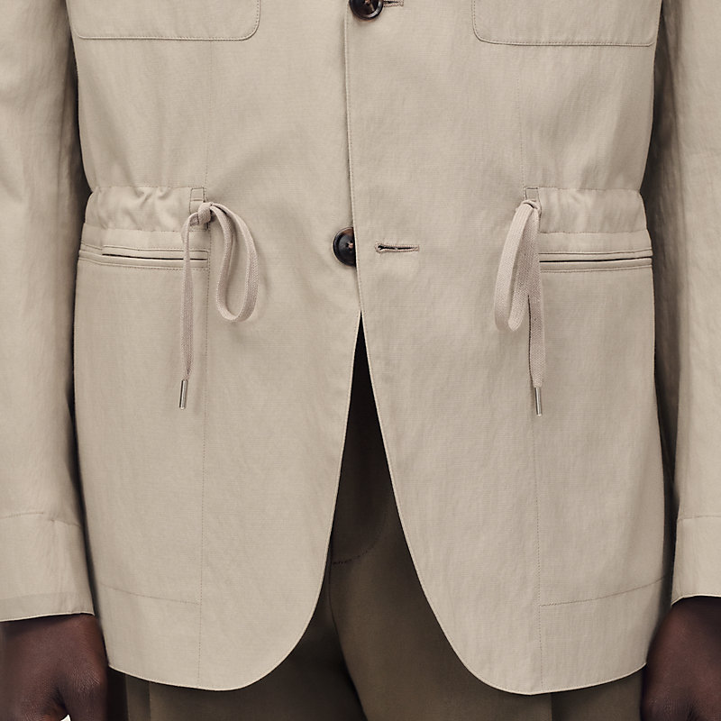 Rive Gauche drawstring jacket, long model