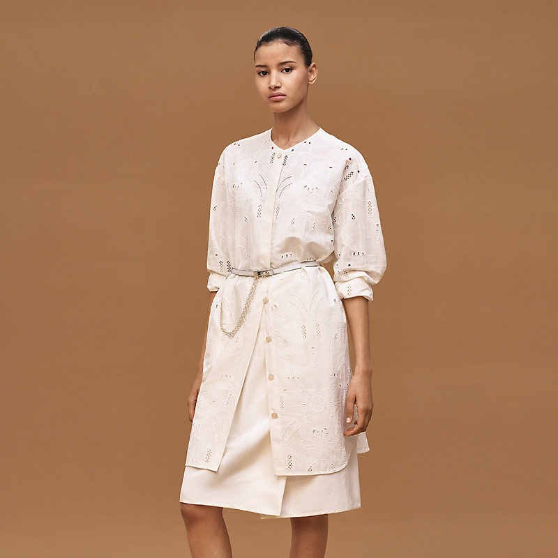 Robe chemise courte brodée, Vue: , vue 4 sur 4