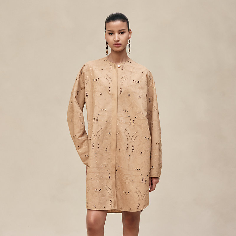 Robe chemise courte brodée, Vue: , vue 3 sur 4