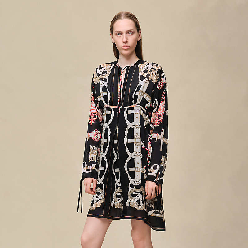 Robe col noué imprimé «&nbsp;Ferronnerie Remix&nbsp;»