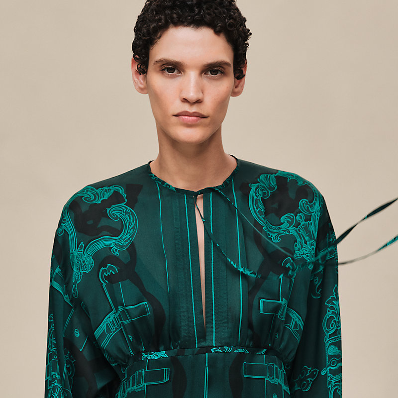 Robe col noué imprimé «&nbsp;Ferronnerie Remix&nbsp;»