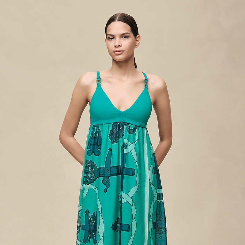 Robe de plage mix matière imprimé «&nbsp;Ferronnerie Remix&nbsp;»