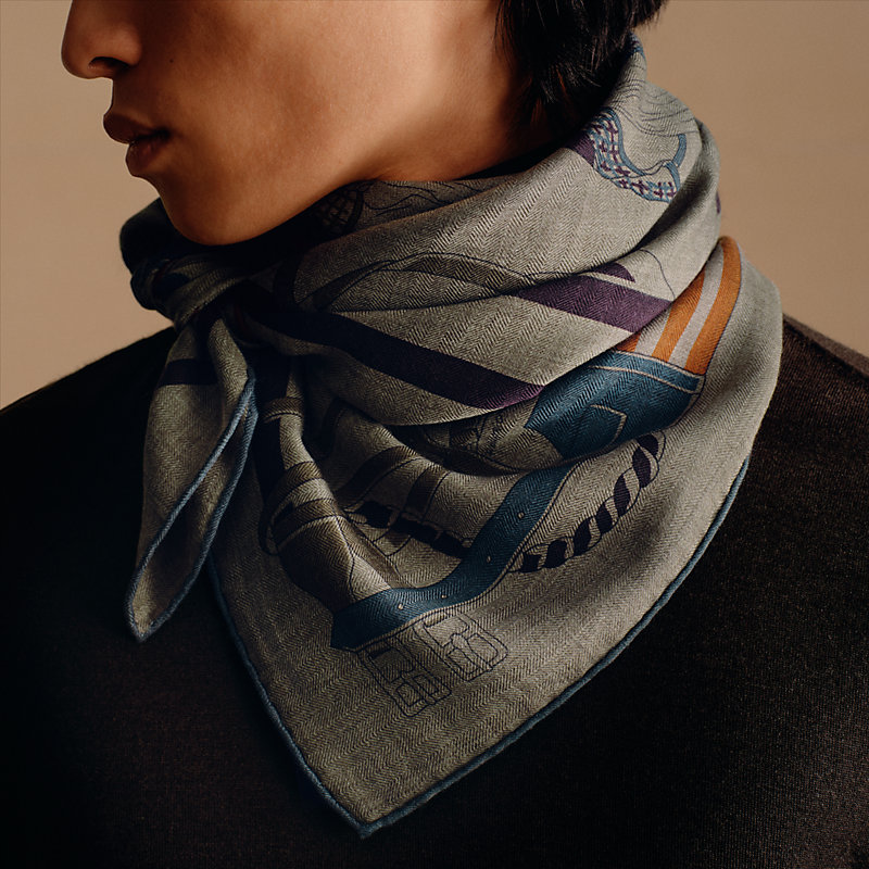 Cashmere Scarf Hermes Neck Scarf Ronds De Marche Scarf 100