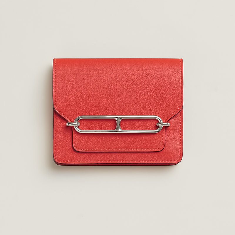 Roulis Slim wallet - Black | Hermès USA