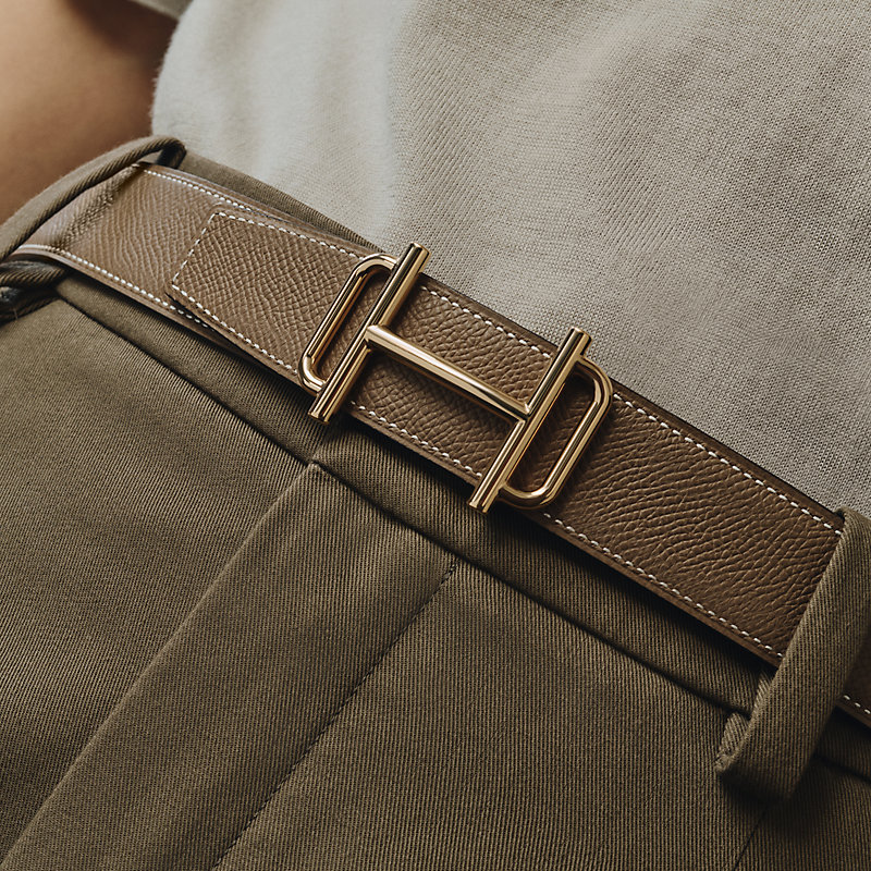Royal belt buckle & Reversible leather strap 32&nbsp;mm