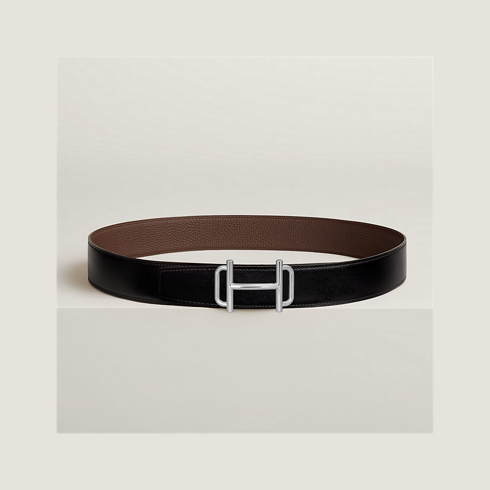 Destrier belt buckle & Reversible leather strap 32 mm
