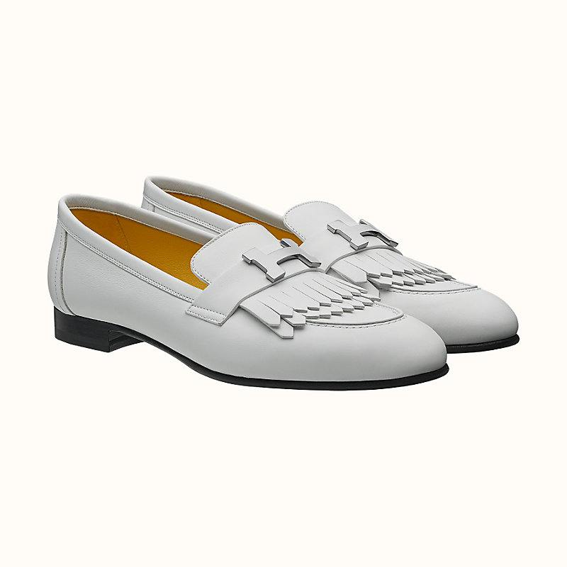 hermes loafers white