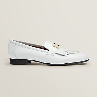 hermes loafers white