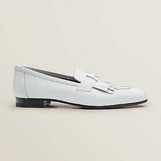 hermes white loafers