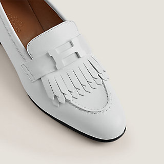 hermes white loafers