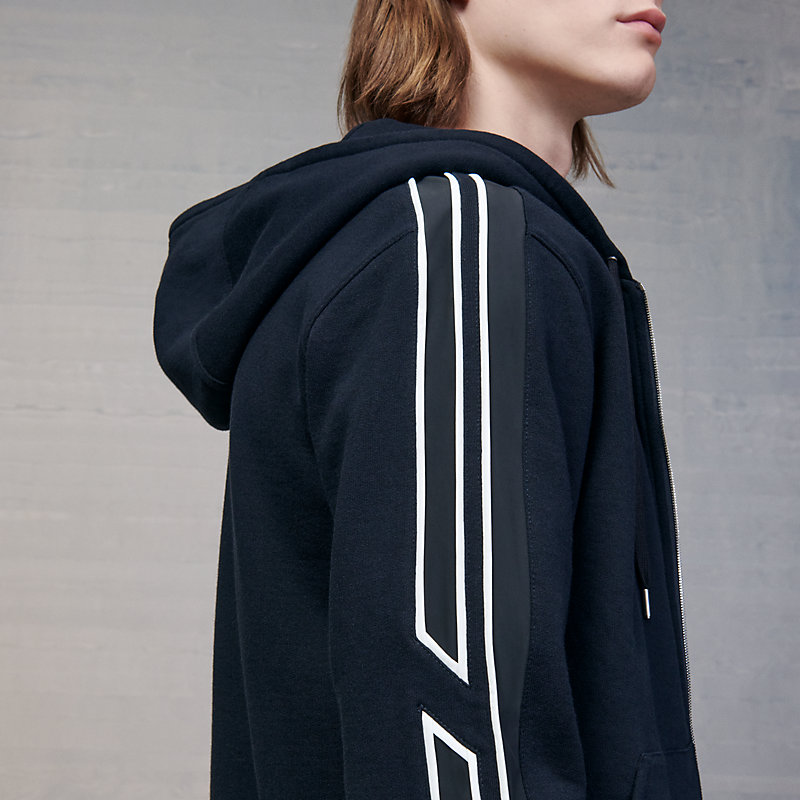 関税込 Hermes \"Run H\" zipped hooded sweater Run H