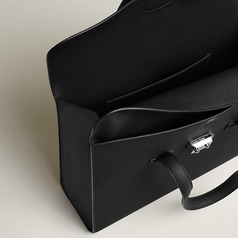 Sac a depeches light 1-36 briefcase - Black | Hermès USA