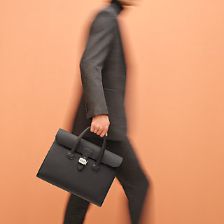 Sac a depeches light 1-36 briefcase - Black | Hermès USA