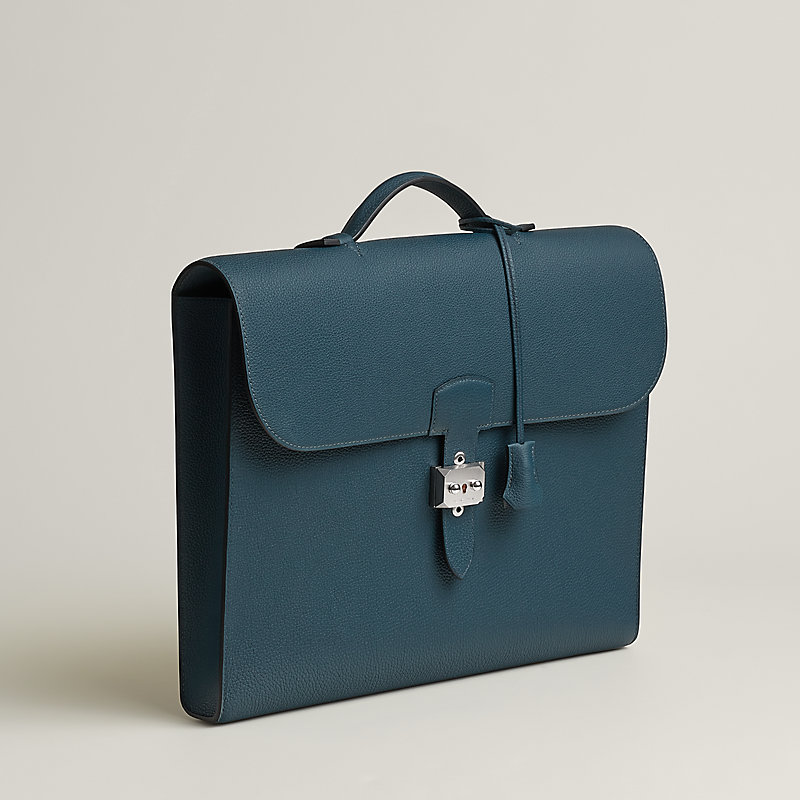 Sac a depeches light 1-37 briefcase - Blue | Hermès UK