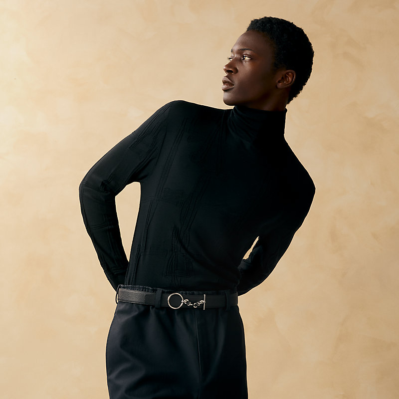 Sailor belt buckle & Reversible leather strap 32&nbsp;mm