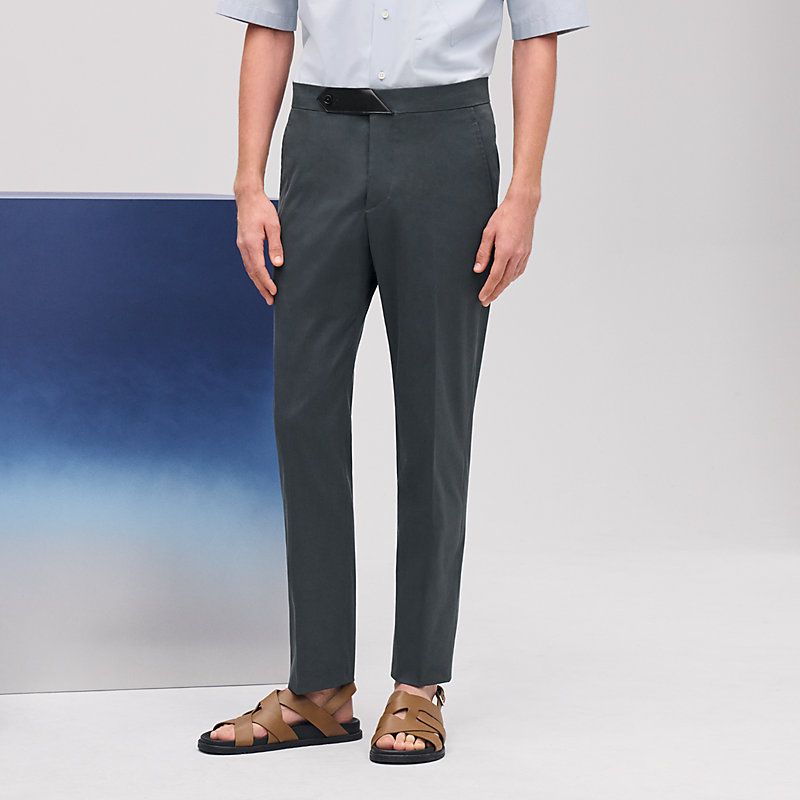 HERMES ダークグレー パンツ saint-germain-pants-with-