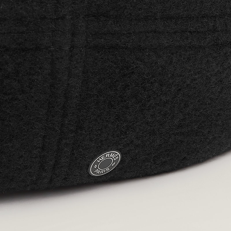 HERMES Paris Saint-Honore Clou de Selle Wool Cashmere Beret Saint-Honore Rocabar beret - Black | Hermès USA main image 3