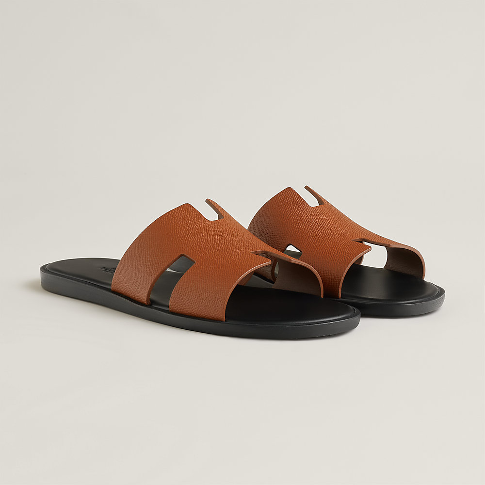 Sandales Hermès Izmir (Modèle Oran) – Pointure 43 EU / 9 US – Cuir Bleu – Neuf Avec Emballage
