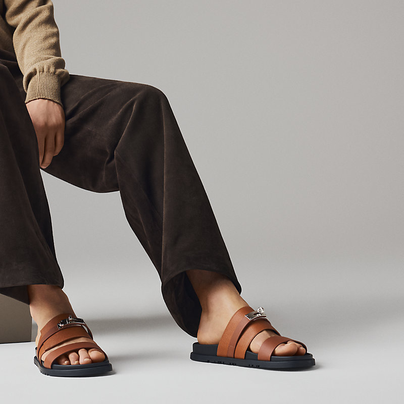 Hermes☆Men's サンダル Sandales Jackson Epsom/Etoupe_パリ発 Sandales Jackson | Hermès France