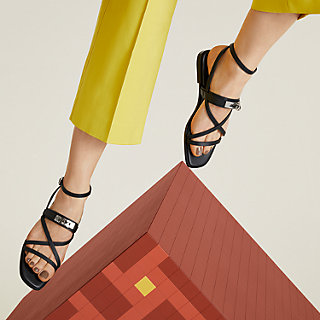 Sandales June Noir Hermès France