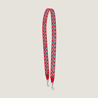 Hermès Rouge de Coeur and Bleu du Nord Zigzag Sangle Strap