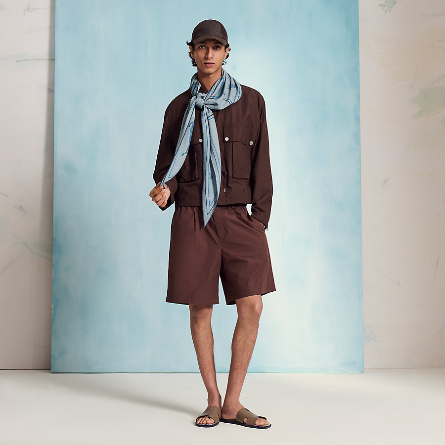 HERMES パンプス メダリオン ウィングチップ スウェード 茶 371/2 - 靴