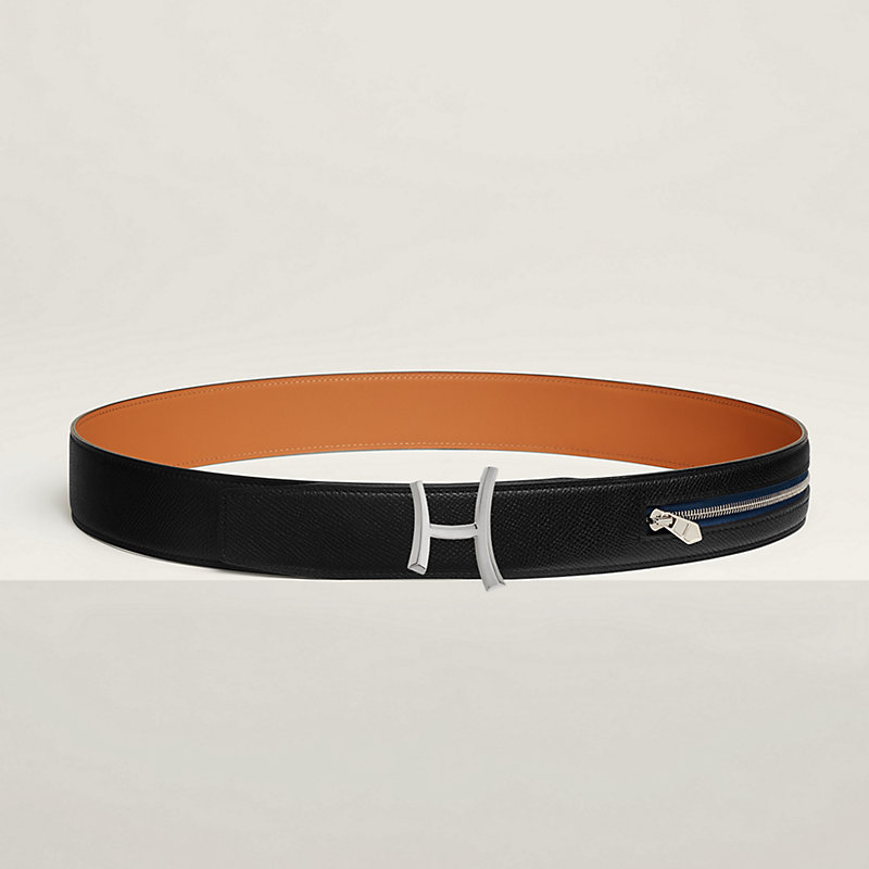 Script belt buckle & Cache-Tout leather strap 38 mm | Hermès