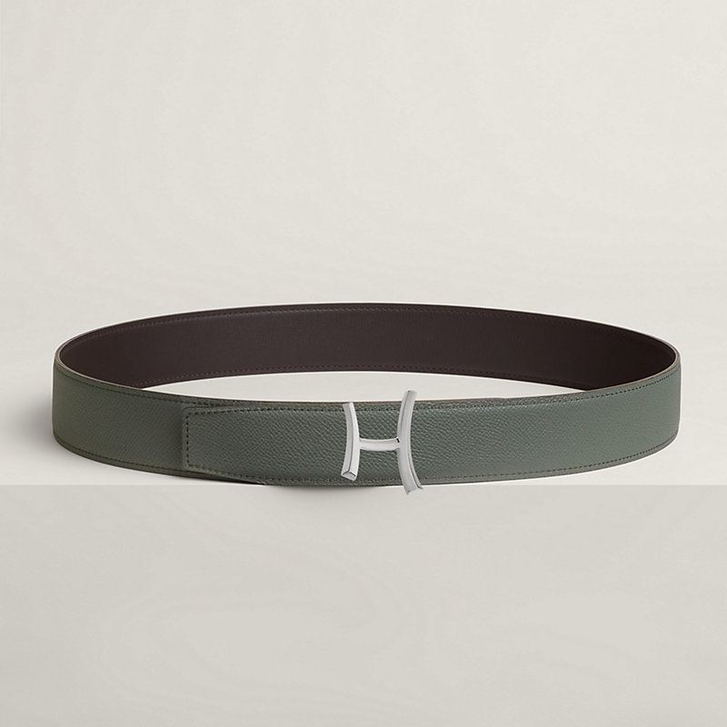 Script belt buckle & Reversible leather strap 38 mm | Hermès Singapore
